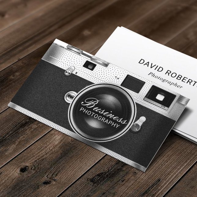 Photographer Classic Camera Drawing Photography Business Card (Creator Uploaded)