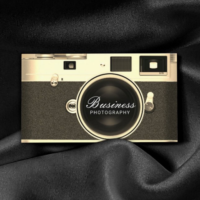 Photographer Classic Gold Camera Photography Business Card