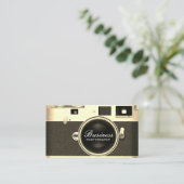 Photographer Classic Gold Camera Photography Business Card (Standing Front)