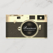 Photographer Classic Gold Camera Photography Business Card (Front)