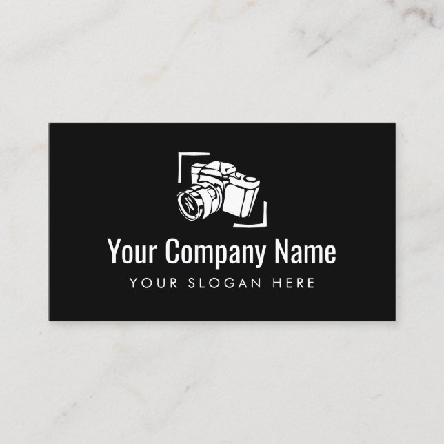 Photographer company logo business card template (Front)
