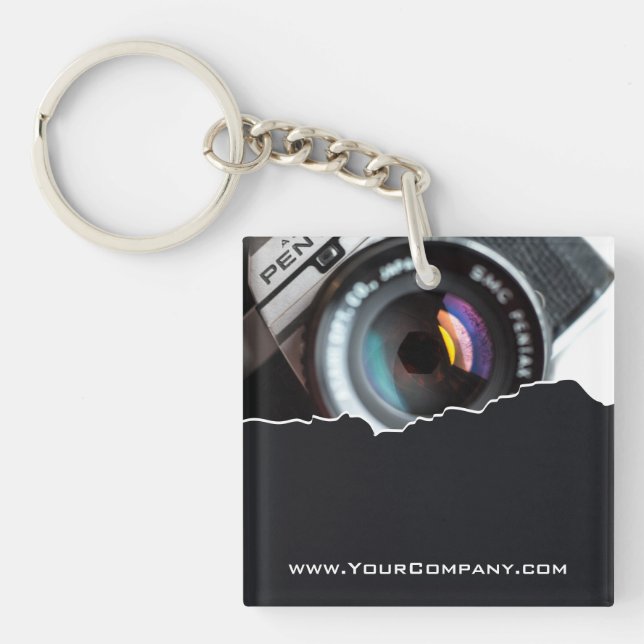 Photographer Custom Photo Black & White Key Ring (Front)