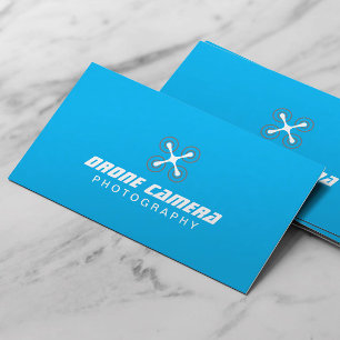 Photographer Drone Aerial Video & Photography Blue Business Card