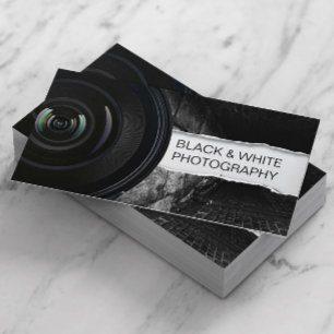 Photographer Elegant Black & White Photography Business Card
