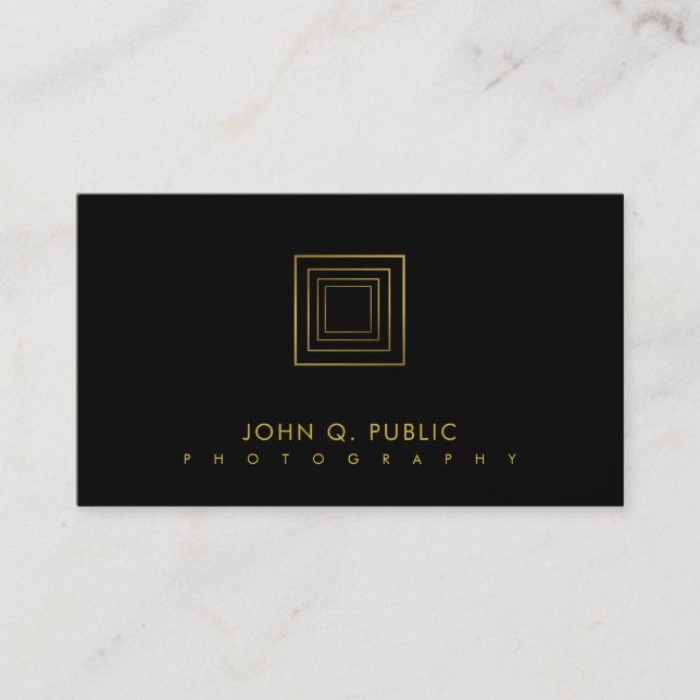 Photographer Elegant Gold Look Photography Luxury Business Card (Front)
