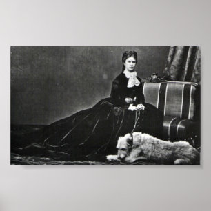 Photographer Empress Elisabeth of Austria with dog Poster