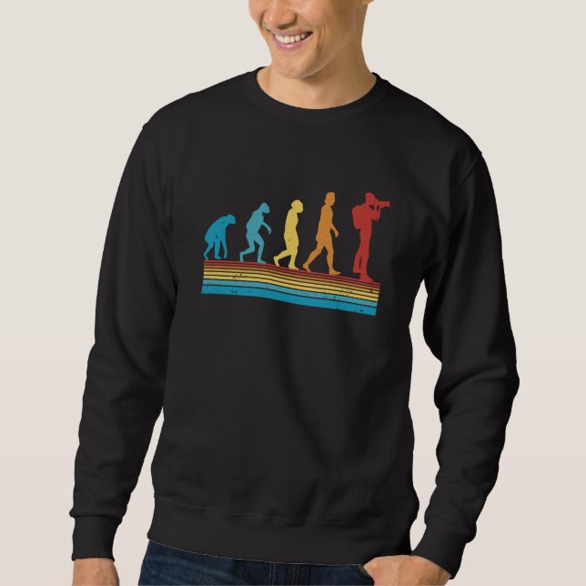 Photographer Evolution Retro Camera Vintage Photoj Sweatshirt (Front)