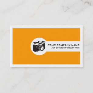 Photographer feminine business cards-orange card