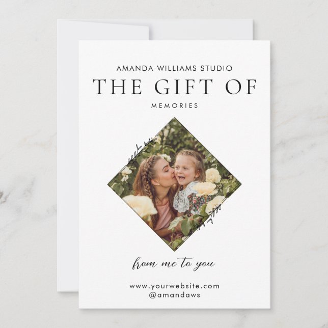 Photographer Gift Card Certificates (Front)