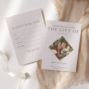 Photographer Gift Card Certificates