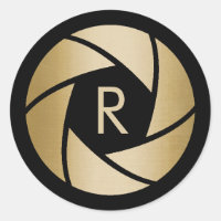 Photographer Gold Camera Lens Monogram Initial