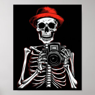 Photographer Halloween Costume Skeleton Lover Poster