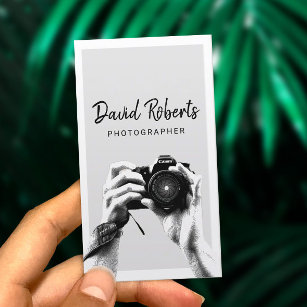 Photographer Holding Camera Elegant Photography Bu Business Card