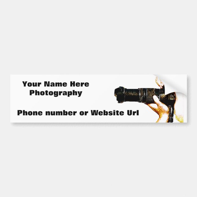 Photographer Holding DSLR Camera Bumper Sticker (Front)