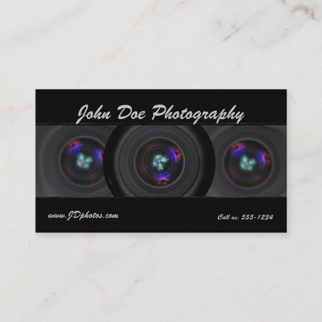 Photographer lens business card (Front)