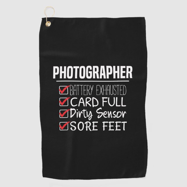 Photographer Life - Funny Photography Checklist Golf Towel (Front)