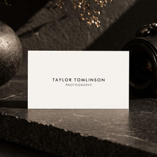 Photographer Minimalist Ivory Luxury  Business Card