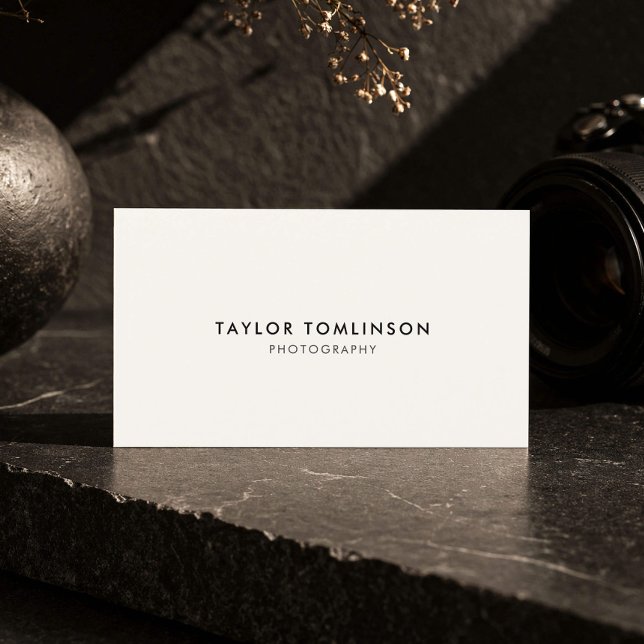 Photographer Minimalist Ivory Luxury  Business Card (Creator Uploaded)