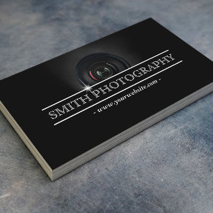 Photographer Modern Camera Lens Photography Business Card