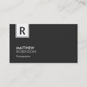Photographer - Modern Classy Monogram Business Card