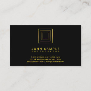 Photographer Modern Gold Look Photography Luxe Business Card