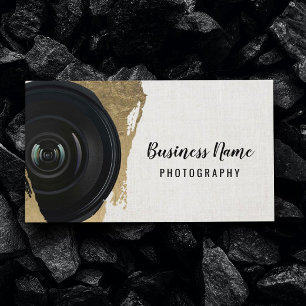 Photographer Modern Gold Stroke Photography Business Card