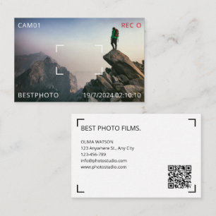 Photographer Modern Landscape photo and QR Code Business Card