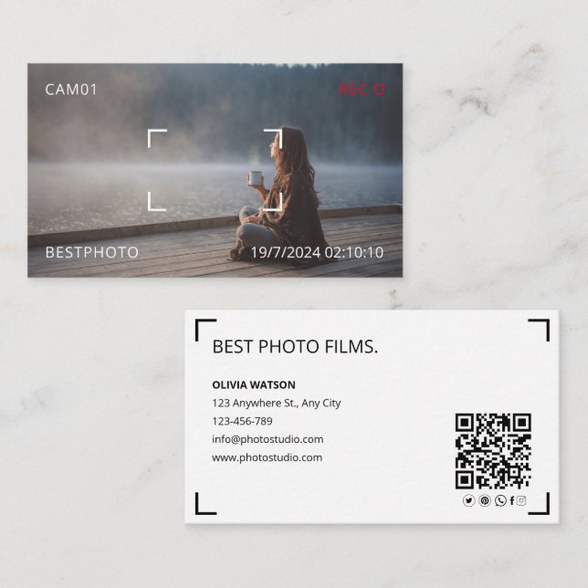 Photographer Modern Landscape Photo Capture Business Card (Front/Back)