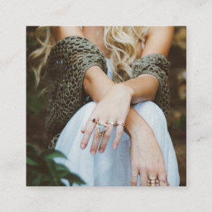 Photographer modern photo simple black and white square business card