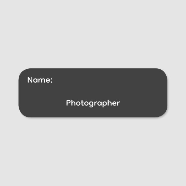 Photographer Name Pinback Tag (Front)