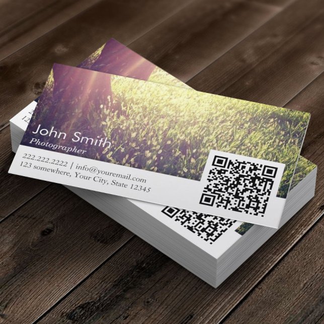 Photographer Nature Photography QR code Business Card (Creator Uploaded)