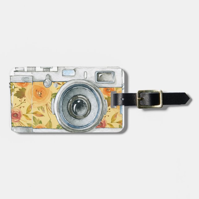 Photographer on Duty vintage camera design Luggage Tag (Front Horizontal)