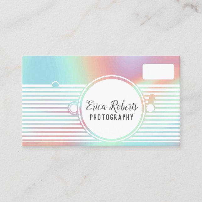 Photographer Pastel Camera Photography Business Card (Front)