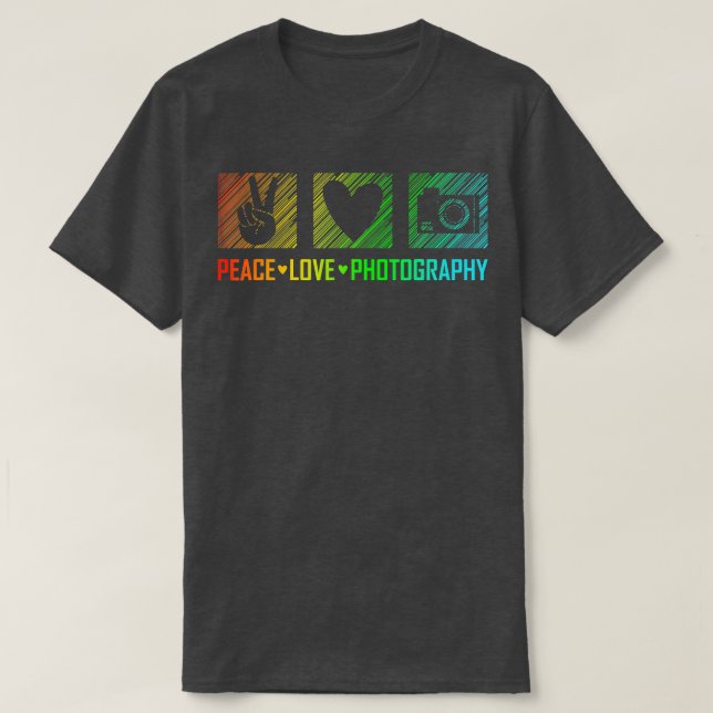 Photographer Photo Harmony  Peace Love Photography T-Shirt (Design Front)