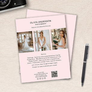 Photographer Photo QR Social Media Pink Business Flyer