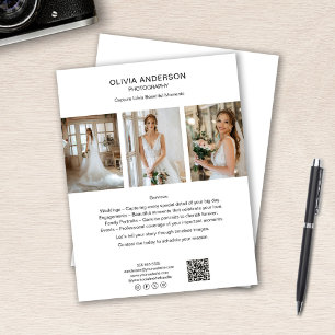 Photographer Photo QR Social Media White Business Flyer