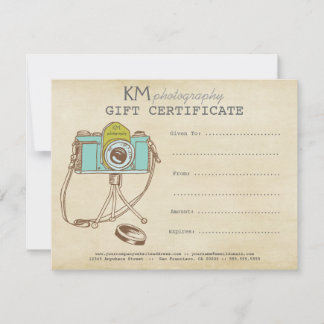 Photographer Photography Gift Certificate Template