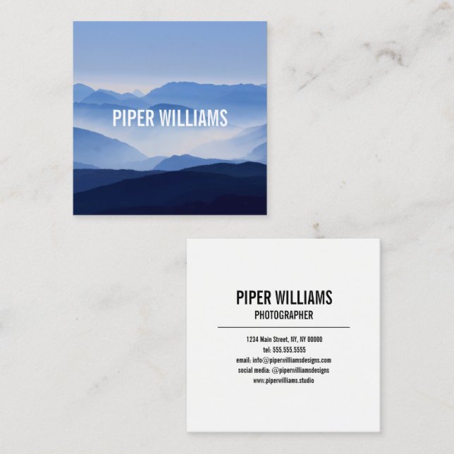 Photographer Photography Square Square Business Card (Front/Back)