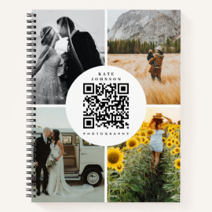 Photographer Photos QR Code Social Media Icons  Notebook