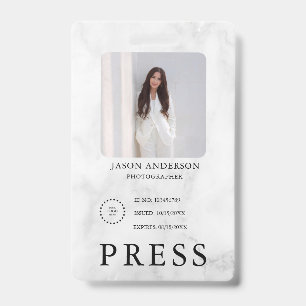 Photographer Press Journalist Id Card Custom Badge