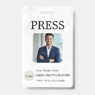 Photographer Press Journalist Id Card Custom Badge