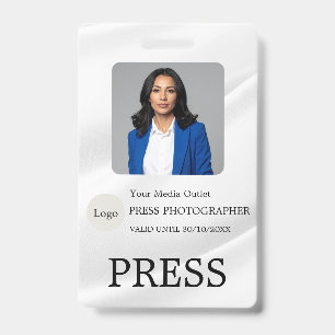 Photographer Press Journalist Id Card Custom Badge