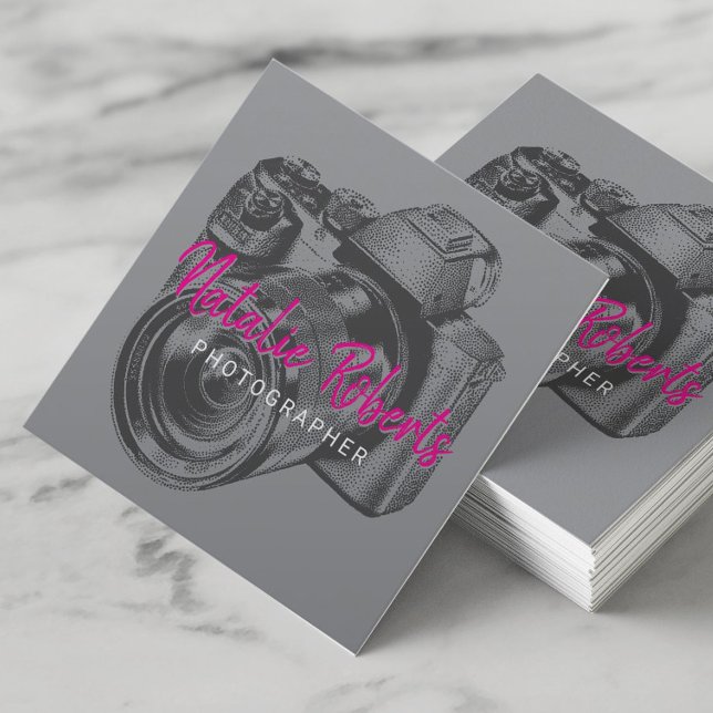 Photographer Professional Camera Photography  Square Business Card (Creator Uploaded)