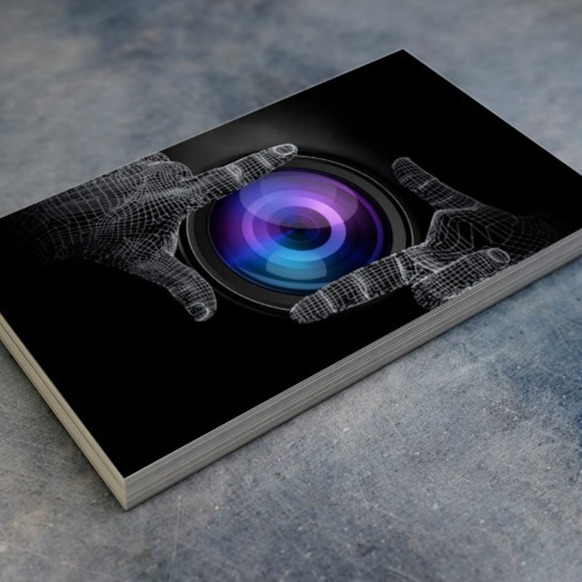 Photographer Professional Hands Frame Photography Business Card (Creator Uploaded)