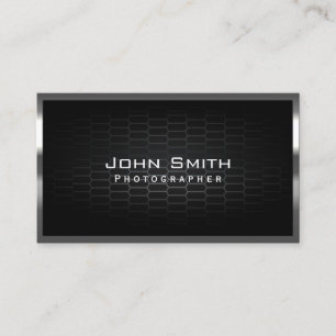 Photographer Professional Metal Framed Modern Business Card