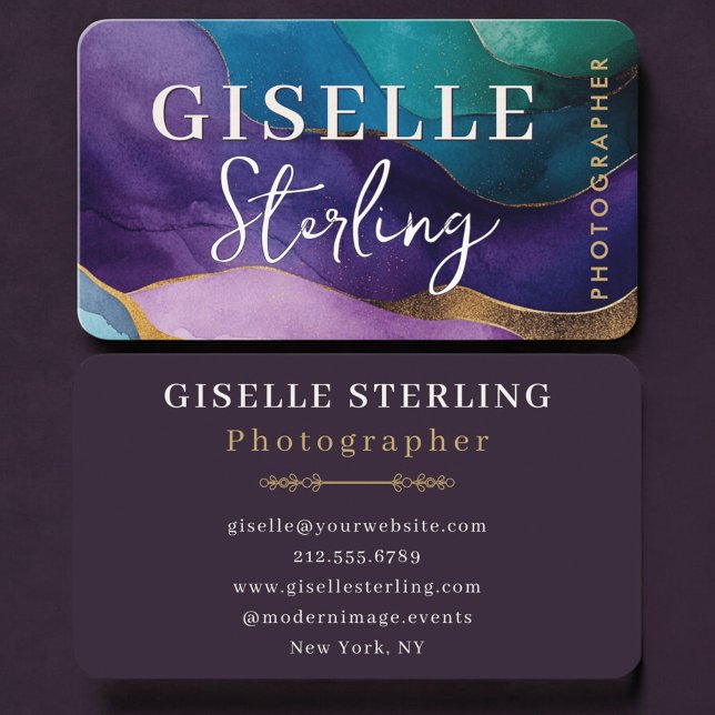 Photographer Purple Business Card (Creator Uploaded)