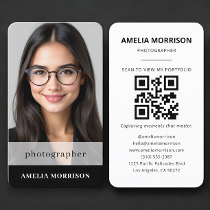 Photographer QR Code Photo Simple Business Card