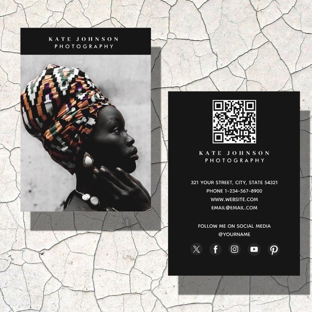 Photographer QR Code Social Media Photography Business Card (Photographer QR Code Social Media Photography Business Card)