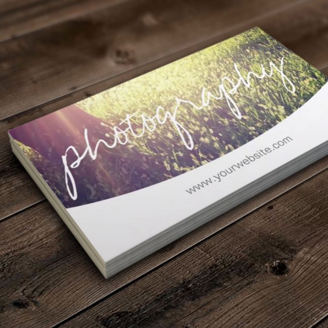 Photographer Script Custom Cover image Photography Business Card (Creator Uploaded)