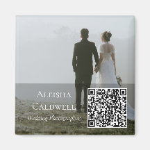 Photographer Square QR Magnetic Business Card